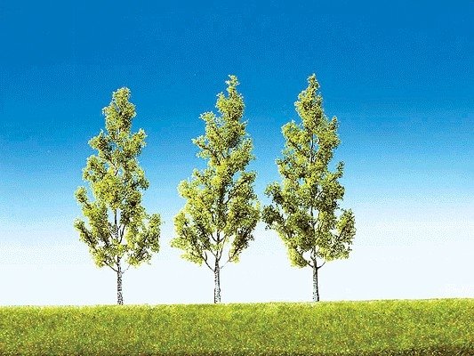 Top Series Trees -- White Birch - 5-3/16′ 13cm Tall pkg(3), HO, Faller Gmbh 181372