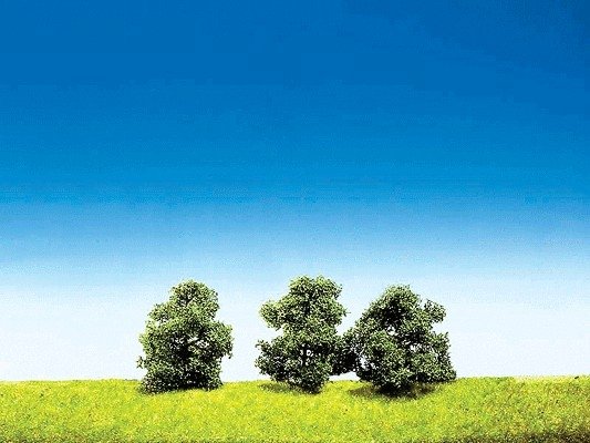 Top Series Trees -- Bushes - 2′ 5cm Tall pkg(3), HO, Faller Gmbh 181375