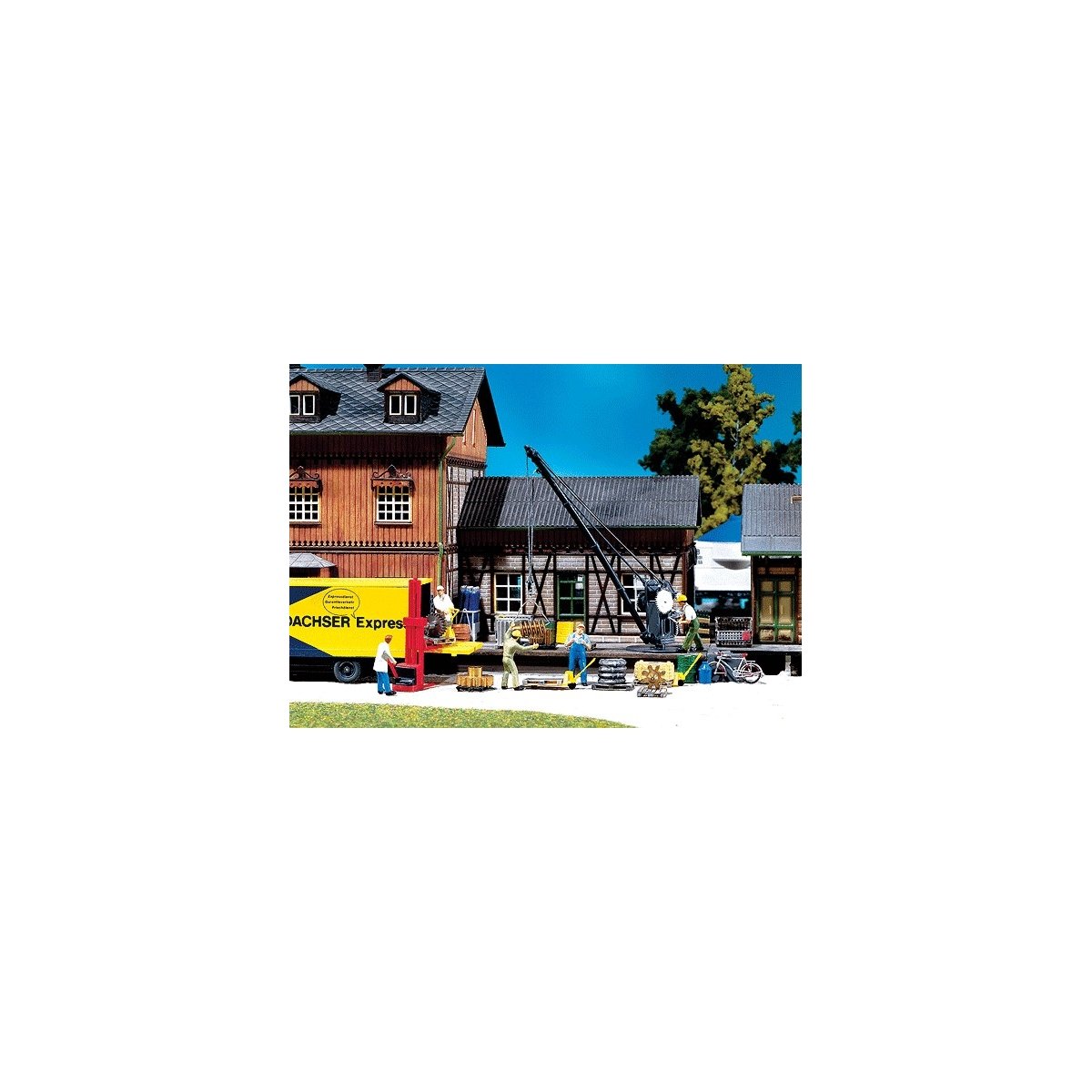 Loading Crane w/Freight Loads - Kit, N, Faller Gmbh 222176