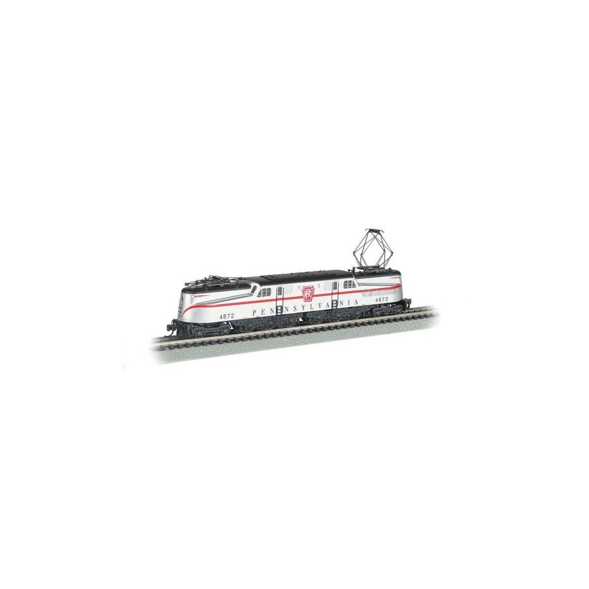 GG1 Electric w/Sound & DCC -- Pennsylvania Railroad 4872 (Congressional, silver, red, black), N, Bachmann Industries 65354