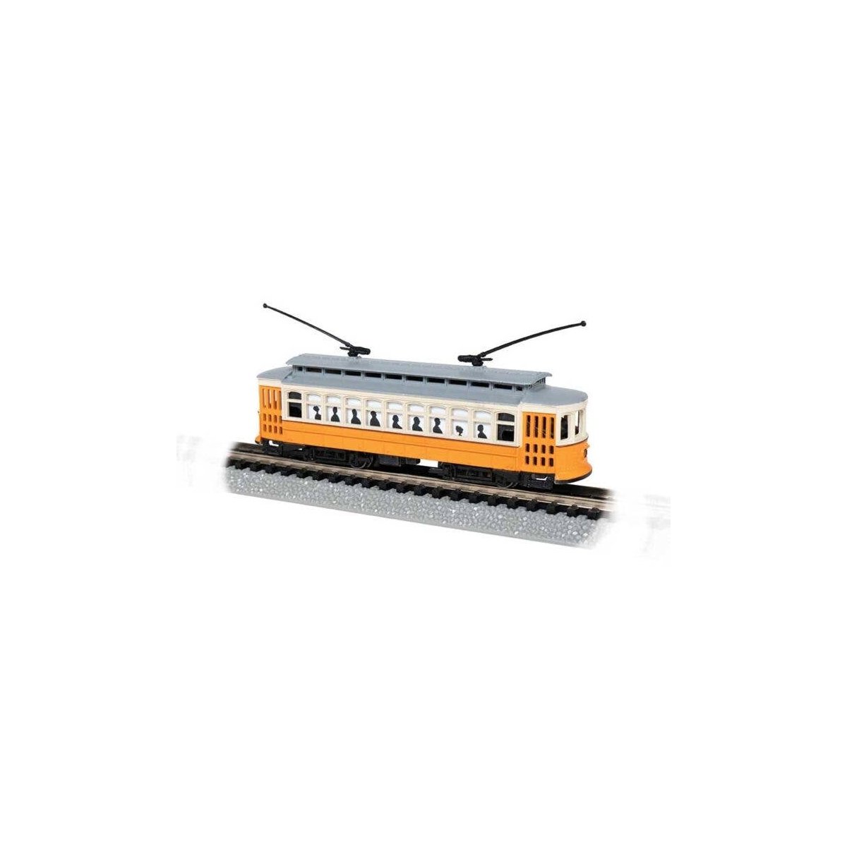 Brill Trolley - Standard DC -- Painted, Unlettered (orange, cream, gray), N, Bachmann Industries 61089
