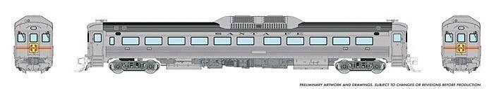 Budd RDC-1 Phase 1 - Sound and DCC -- Santa Fe DC-191, DC-192 (silver, red, yellow, black), N, Rapido Trains Inc 516502