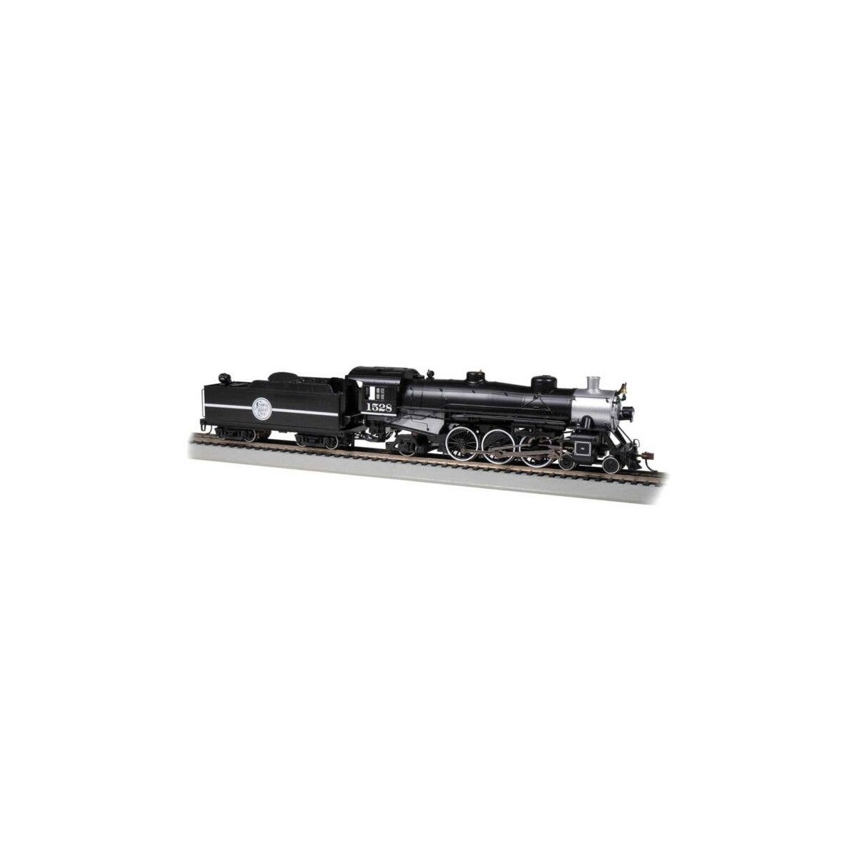 USRA Light 4-6-2 Pacific - Standard DC -- Atlantic Coast Line 1528 (black, graphite, white), HO, Bachmann Industries 52902