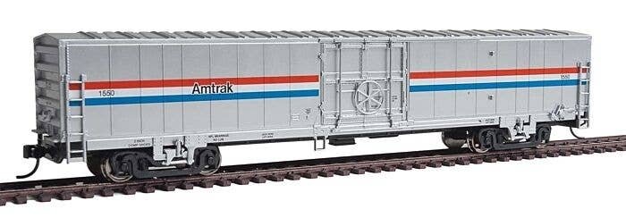 60′ Thrall Material Handling Car MHC-2 - Ready To Run -- Amtrak(R) 1550 (Phase III Equal Red, W, HO, WalthersMainline 31100