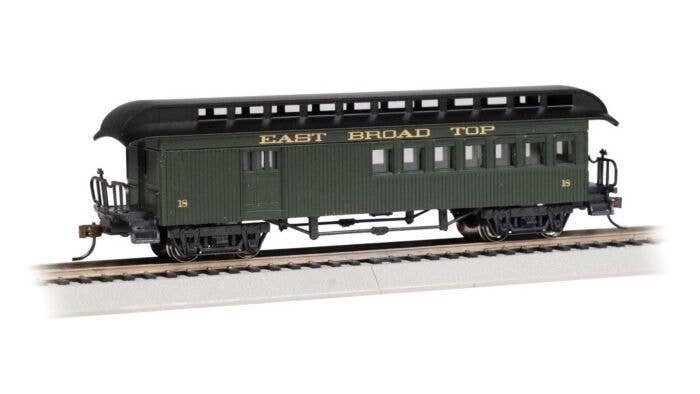 Old Time Wood Combine with Round-End Clerestory Roof - Ready to Run -- East Broad Top (green, HO, Bachmann Industries 15208