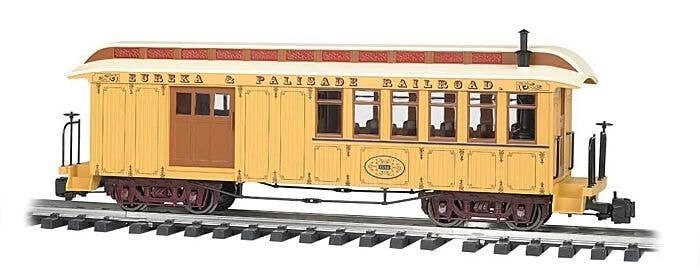 Wood Combine - Ready to Run -- Eureka & Palisade (yellow, cream), G, Bachmann Industries 97107