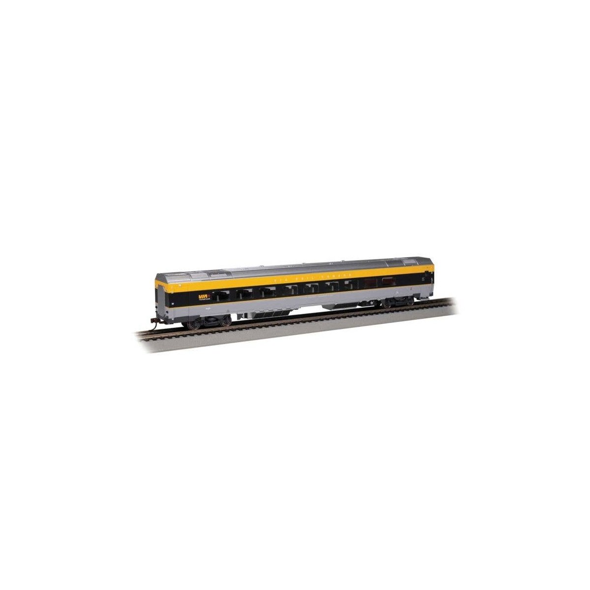 Siemens Venture Coach - VIA Version - Ready to Run -- VIA Rail Canada 2600 (gray, black, yel, HO, Bachmann Industries 74507