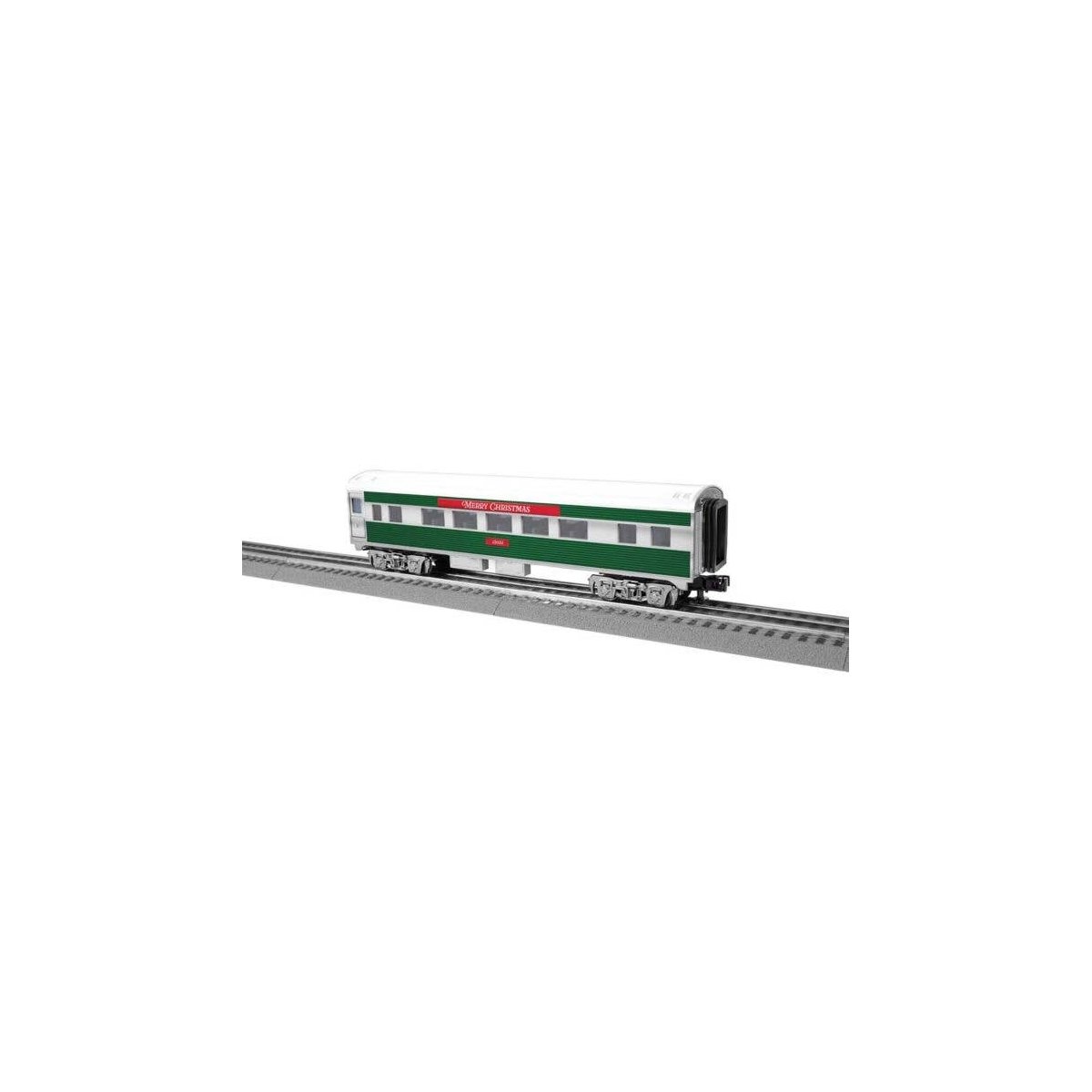 13′ Streamlined Coach - Lighted - Ready to Run - 3-Rail -- Christmas 12023 (silver, green, red), O, Lionel 2427890