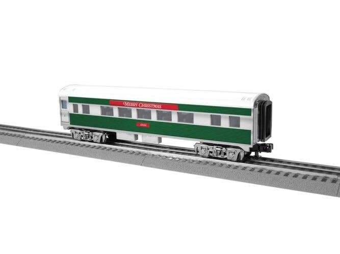 13′ Streamlined Coach - Lighted - Ready to Run - 3-Rail -- Christmas 12023 (silver, green, red), O, Lionel 2427890