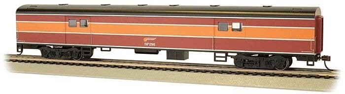 72′ Smooth-Side Baggage - Ready to Run -- Southern Pacific 295 (Daylight red, orange, black), HO, Bachmann Industries 14404
