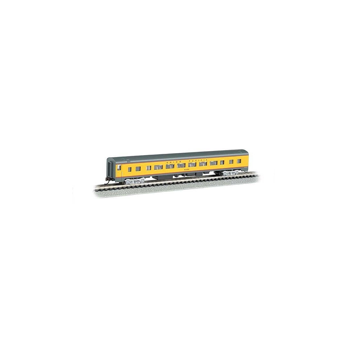 85′ Smooth-Side Coach w/Lighting - Ready to Run -- Union Pacific (Armour Yellow, gray, red), N, Bachmann Industries 14254