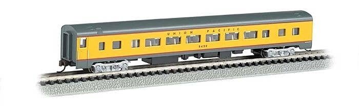 85′ Smooth-Side Coach w/Lighting - Ready to Run -- Union Pacific (Armour Yellow, gray, red), N, Bachmann Industries 14254