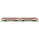 Madison Heavyweight Coach 2-Pack - 3-Rail - Ready to Run -- Strates Shows Red Train 2 Syracuse, 8 York, O, Atlas O 3001772B