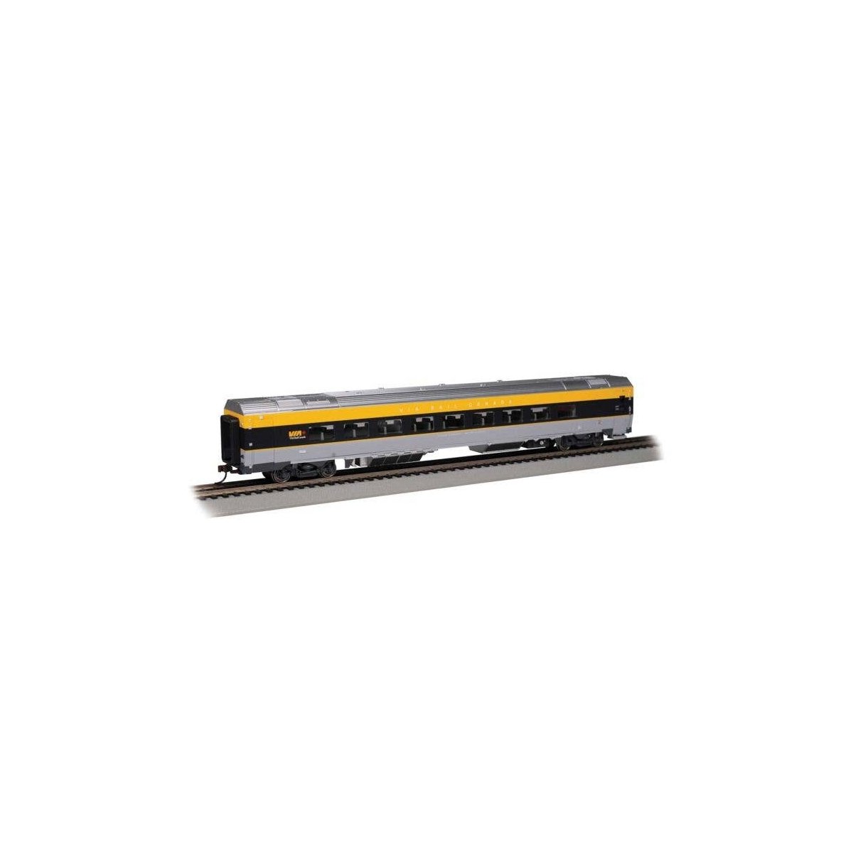 Siemens Venture Coach - VIA Version - Ready to Run -- VIA Rail Canada 2700 (gray, black, yel, HO, Bachmann Industries 74508