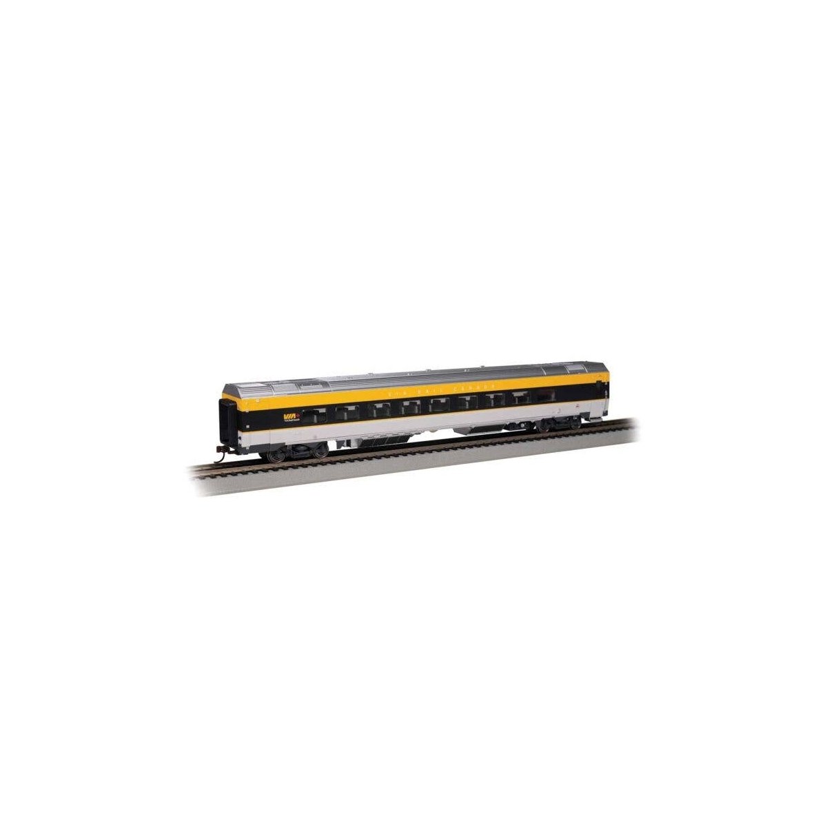 Siemens Venture Coach - VIA Version - Ready to Run -- VIA Rail Canada 2900 (gray, black, yel, HO, Bachmann Industries 74506