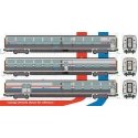 Viewliner II Set - 2 Sleepers, Diner, Baggage-Dorm - Ready to Run -- Amtrak (Phase III silver, red, N, Kato USA Inc 1068004