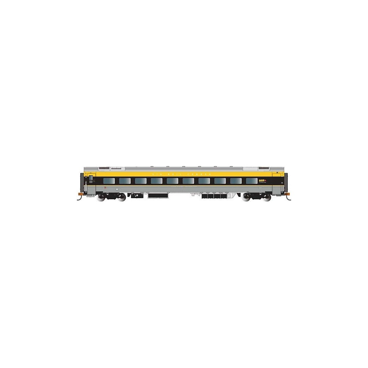 Siemens Venture Coach - VIA Version - Ready to Run -- VIA Rail Canada 2701 (gray, black, yell, N, Bachmann Industries 74559
