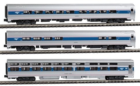 Intercity Express 3-Car Set - Ready to Run -- Amtrak (Phase IVb silver, blue, red Pinstripes 2000s, N, Kato USA Inc 1066286