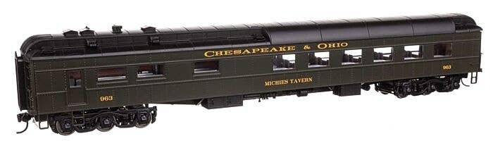 82′ Pullman-Built Heavyweight 36-Seat Diner - Ready to Run -- Chesapeake & Ohio (Green) 963 Michie, HO, WalthersProto 17704