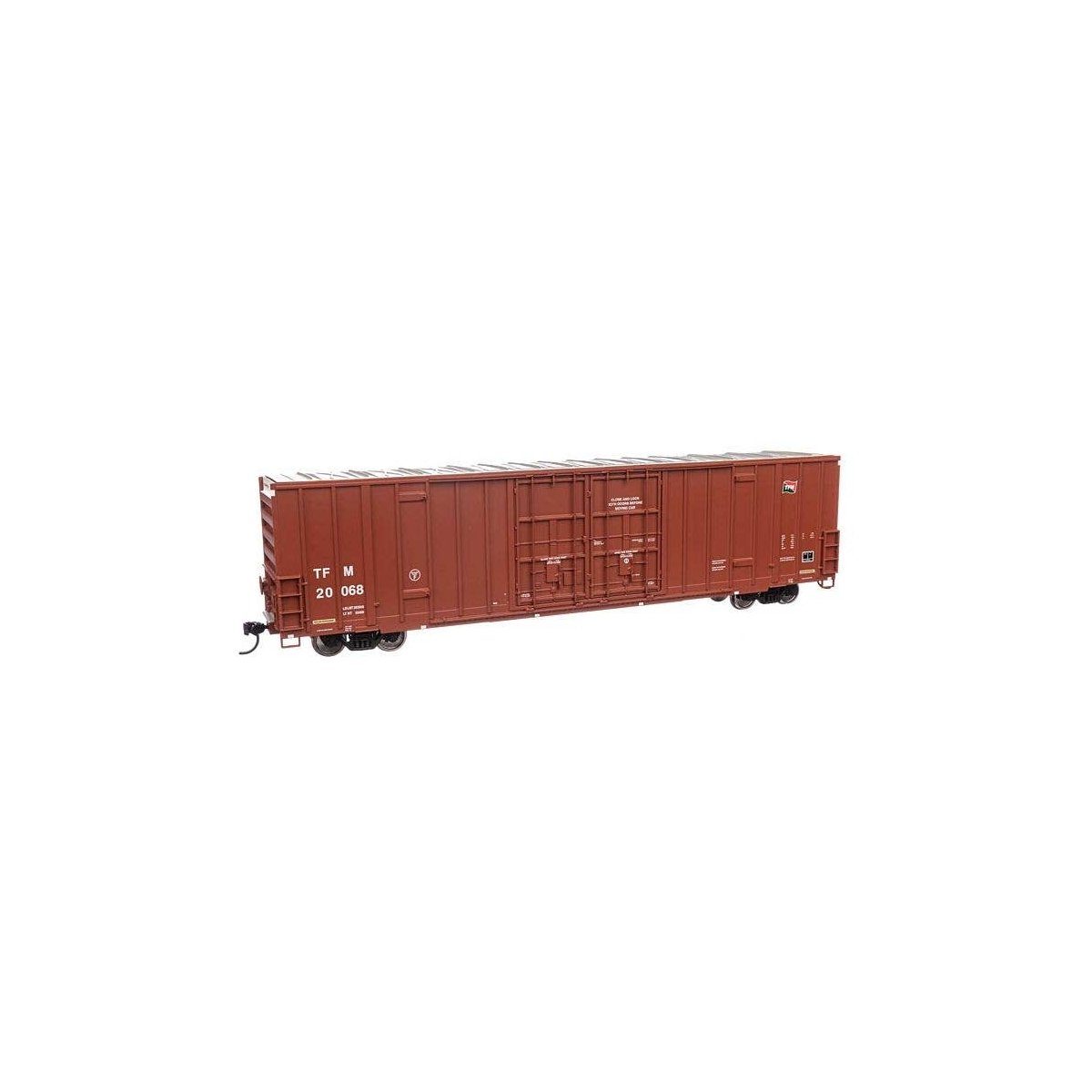 60′ High Cube Plate F Boxcar - Ready to Run -- Transportacion Ferroviaria Mexicana 20068, HO, WalthersMainline 3036