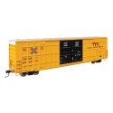 60′ High Cube Plate F Horizontal Post Boxcar - Ready to Run -- TTX TBOX 664231 (yellow, black, S, HO, WalthersMainline 3116