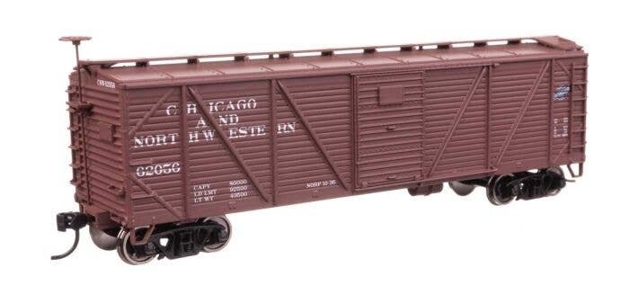 40′ ARA Single Sheathed Boxcar - Ready to Run -- Chicago & North Western(TM) 62056, HO, WalthersMainline 40707