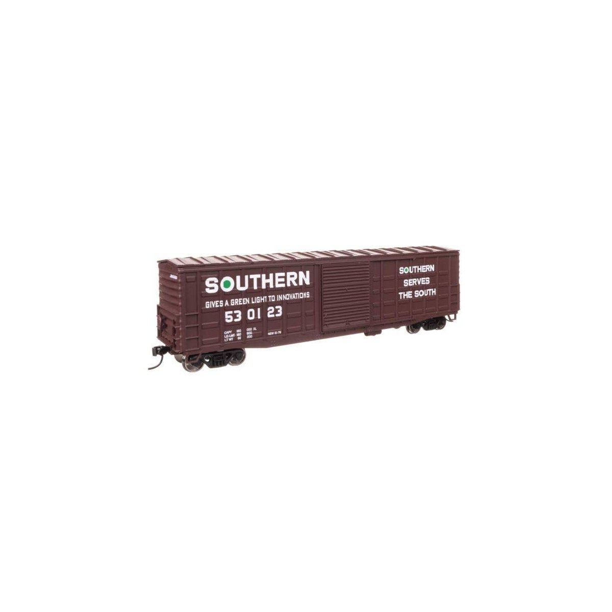 50′ Waffle Side Boxcar - Ready To Run -- Southern Railway 530123 (Youngstown Door), HO, WalthersMainline 46722