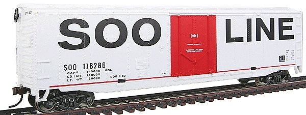 50′ Plug-Door Boxcar - Ready to Run -- Soo Line, HO, WalthersTrainline 1671