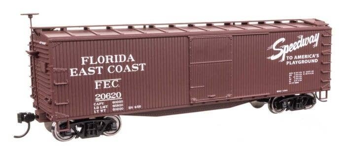 40′ Double Sheathed Wood Boxcar - Ready to Run -- Florida East Coast 20620, HO, WalthersMainline 40180