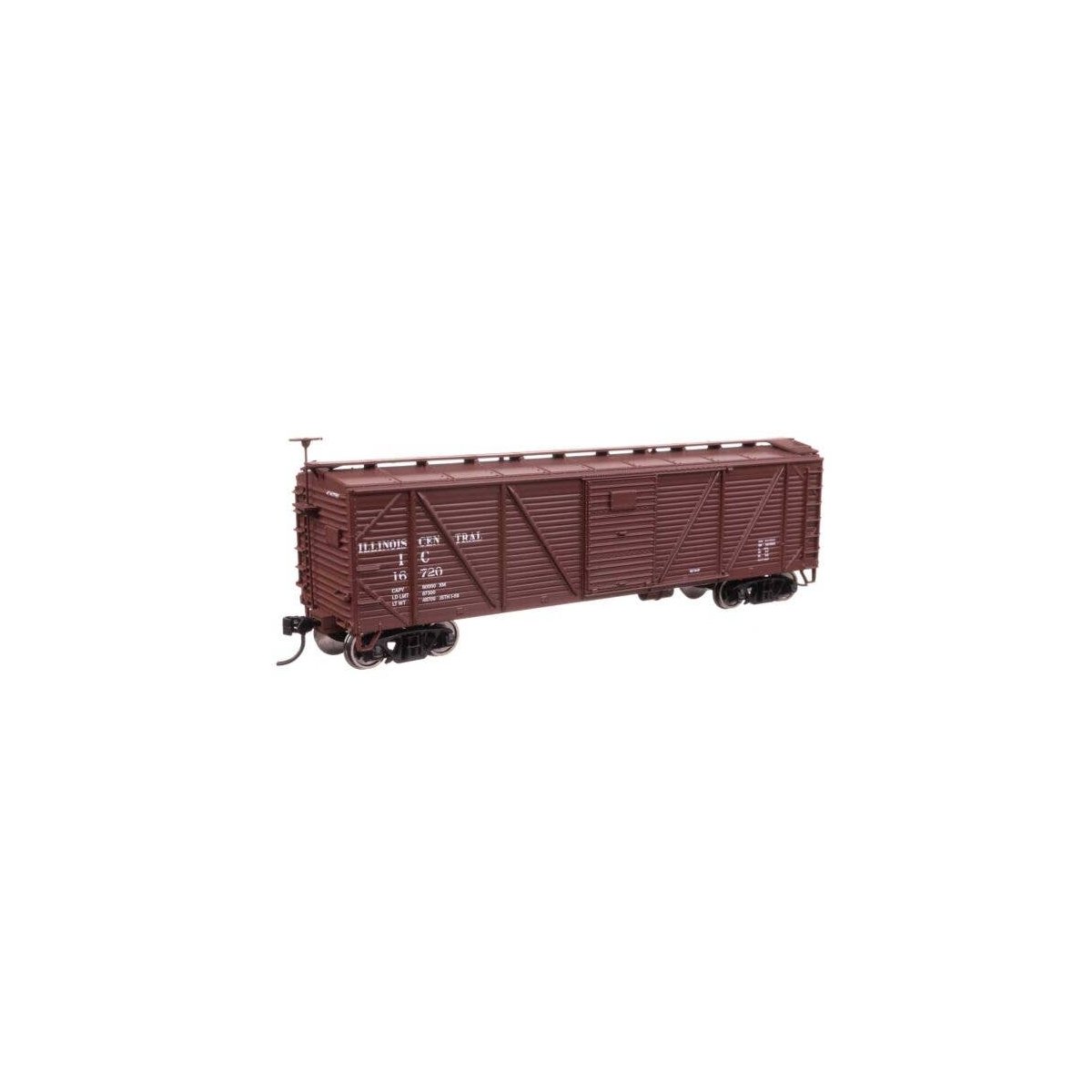 40′ ARA Single Sheathed Boxcar - Ready to Run -- Illinois Central 16720, HO, WalthersMainline 40715