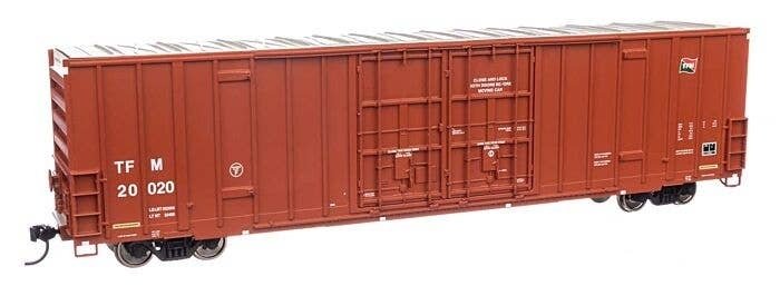 60′ High Cube Plate F Boxcar - Ready to Run -- Transportacion Ferroviaria Mexicana 20020, HO, WalthersMainline 3034