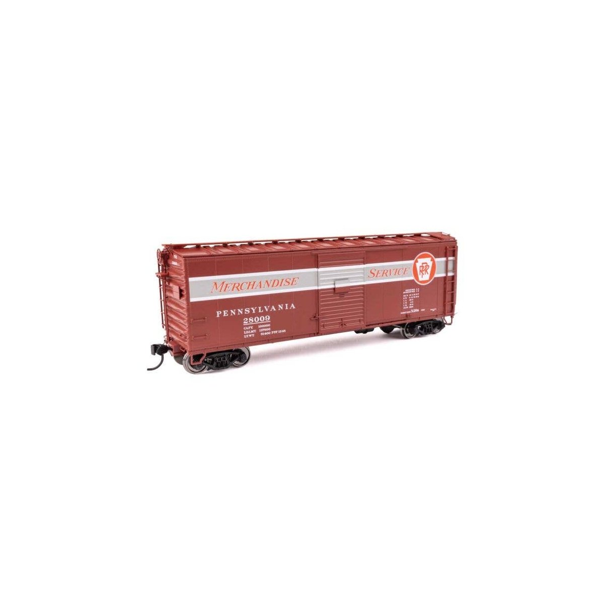 40′ X29B Boxcar - Ready to Run -- Pennsylvania Railroad 28009 (Merchandise Service, As Built), HO, WalthersProto 102316