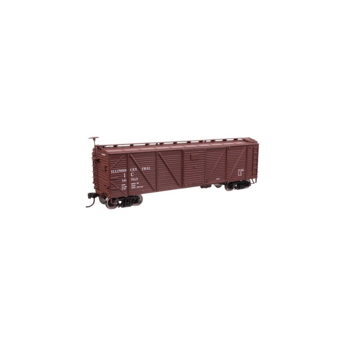 40′ ARA Single Sheathed Boxcar - Ready to Run -- Illinois Central 16703, HO, WalthersMainline 40713
