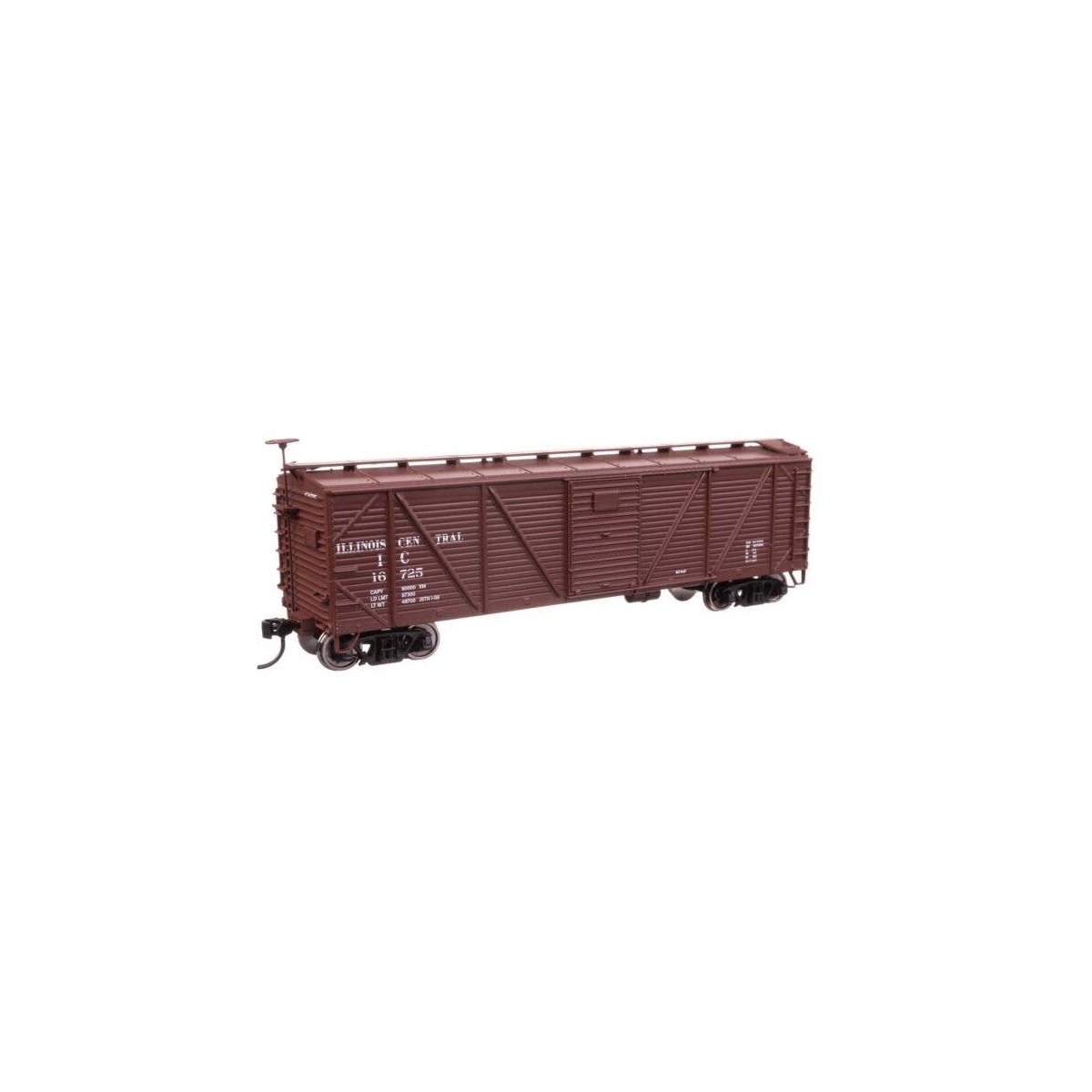 40′ ARA Single Sheathed Boxcar - Ready to Run -- Illinois Central 16725, HO, WalthersMainline 40716