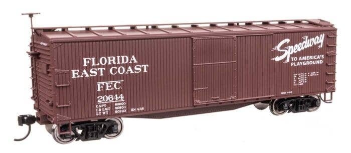 40′ Double Sheathed Wood Boxcar - Ready to Run -- Florida East Coast 20644, HO, WalthersMainline 40182