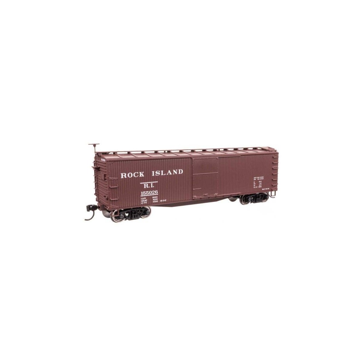 40′ Double Sheathed Wood Boxcar - Ready to Run -- Rock Island 155026, HO, WalthersMainline 40196