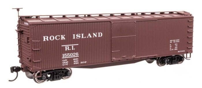 40′ Double Sheathed Wood Boxcar - Ready to Run -- Rock Island 155026, HO, WalthersMainline 40196