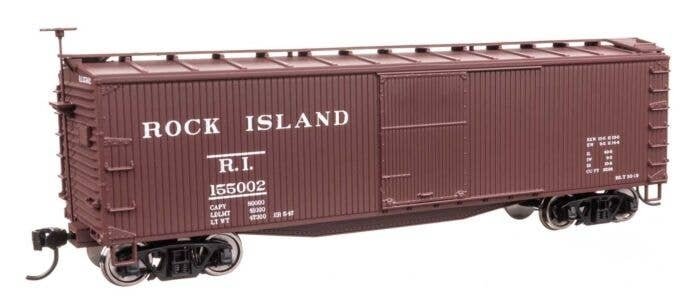 40′ Double Sheathed Wood Boxcar - Ready to Run -- Rock Island 155002, HO, WalthersMainline 40195