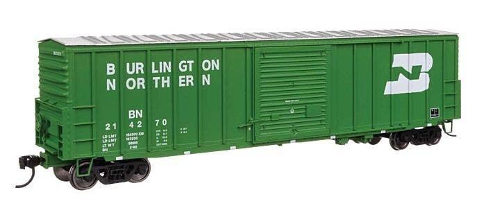 50′ ACF Exterior Post Dreadnaught End Plate B Boxcar - Ready to Run -- Burlington Northern 2142, HO, WalthersMainline 46025