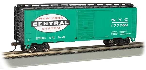 Pullman-Standard PS-1 40′ Steel Boxcar - Ready to Run - Silver Series(R) -- New York Central, HO, Bachmann Industries 16011