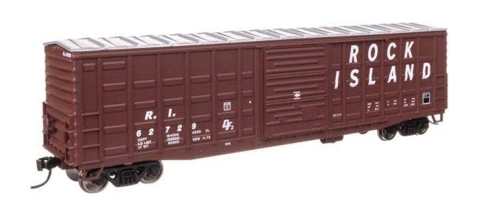 50′ Waffle Side Boxcar - Ready To Run -- Rock Island 62729 (Pullman-Standard Door), HO, WalthersMainline 46717