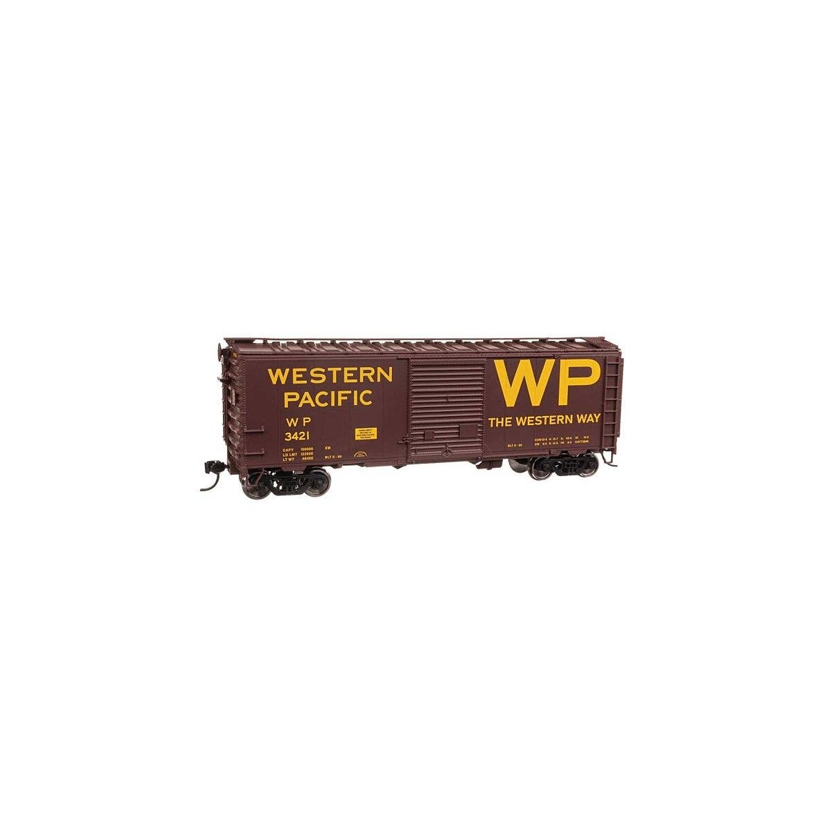 40` ACF Welded Boxcar w/8` Youngstown Door - Ready to Run -- Western Pacific(TM) 3421, HO, WalthersMainline 45224