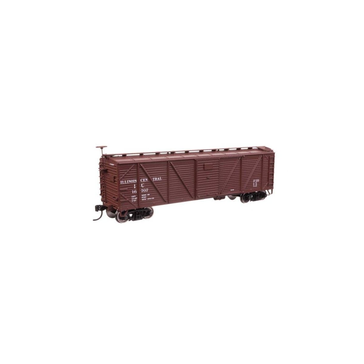 40′ ARA Single Sheathed Boxcar - Ready to Run -- Illinois Central 16707, HO, WalthersMainline 40714