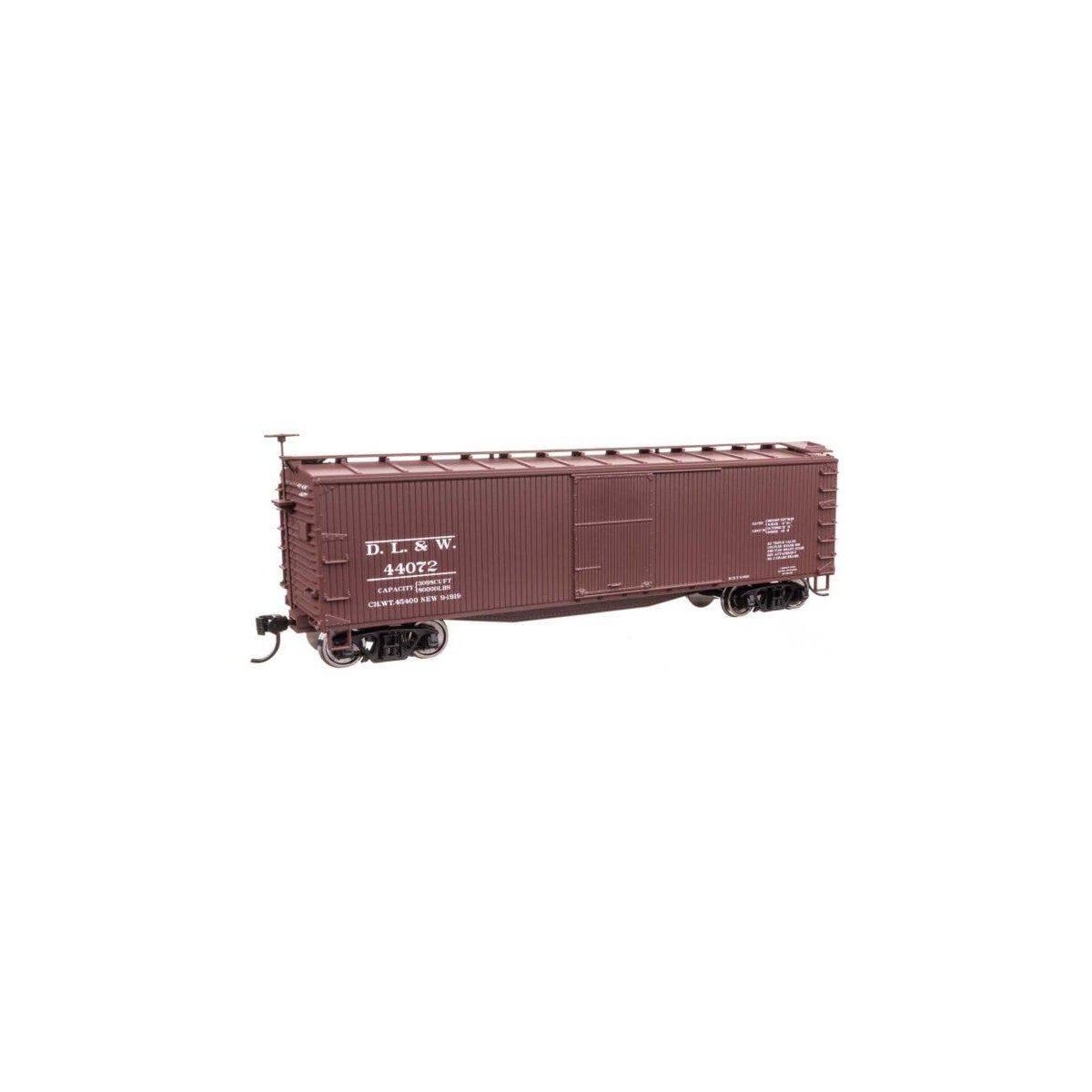 40′ Double Sheathed Wood Boxcar - Ready to Run -- Delaware, Lackawanna & Western 44072, HO, WalthersMainline 40177