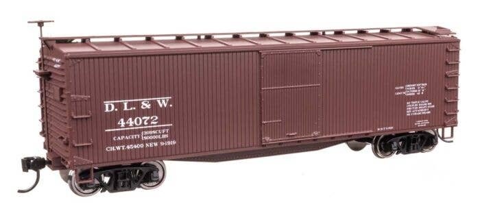 40′ Double Sheathed Wood Boxcar - Ready to Run -- Delaware, Lackawanna & Western 44072, HO, WalthersMainline 40177