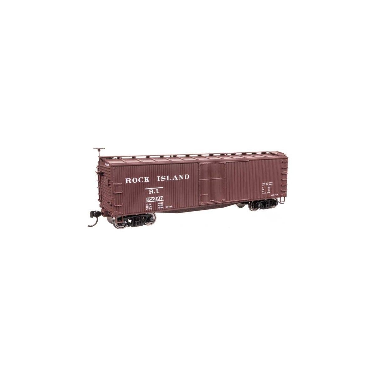 40′ Double Sheathed Wood Boxcar - Ready to Run -- Rock Island 155037, HO, WalthersMainline 40197