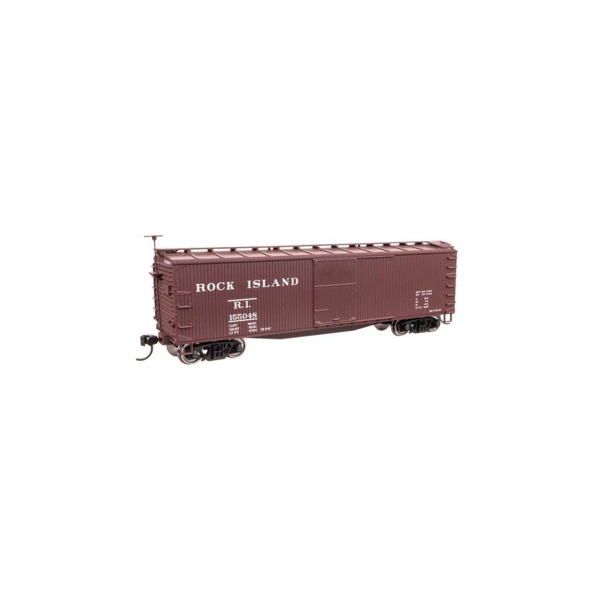 40′ Double Sheathed Wood Boxcar - Ready to Run -- Rock Island 155048, HO, WalthersMainline 40198