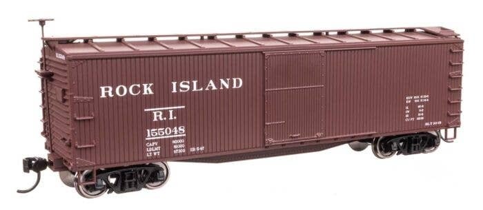 40′ Double Sheathed Wood Boxcar - Ready to Run -- Rock Island 155048, HO, WalthersMainline 40198