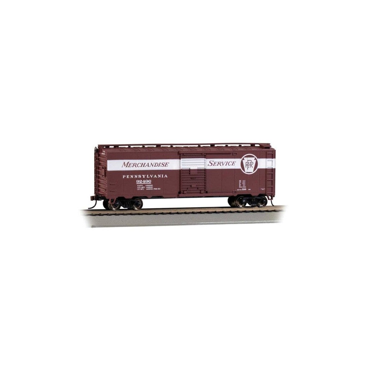 Pullman-Standard PS-1 40′ Steel Boxcar - Ready to Run - Silver Series(R) -- Pennsylvania Rai, HO, Bachmann Industries 16014