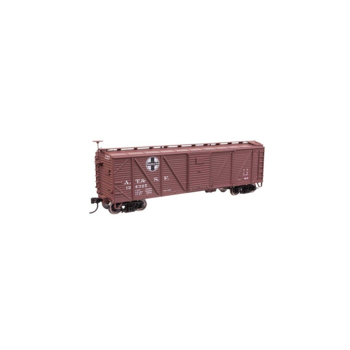 40′ ARA Single Sheathed Boxcar - Ready to Run -- Santa Fe 124325, HO, WalthersMainline 40702